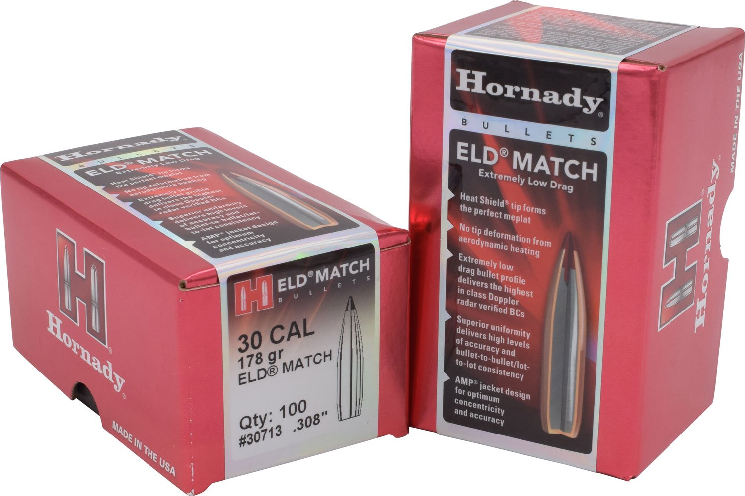 Hornady 30713 ELD Match Target 30 Cal .308 178 gr ELD-M - Hornady - 30 Caliber