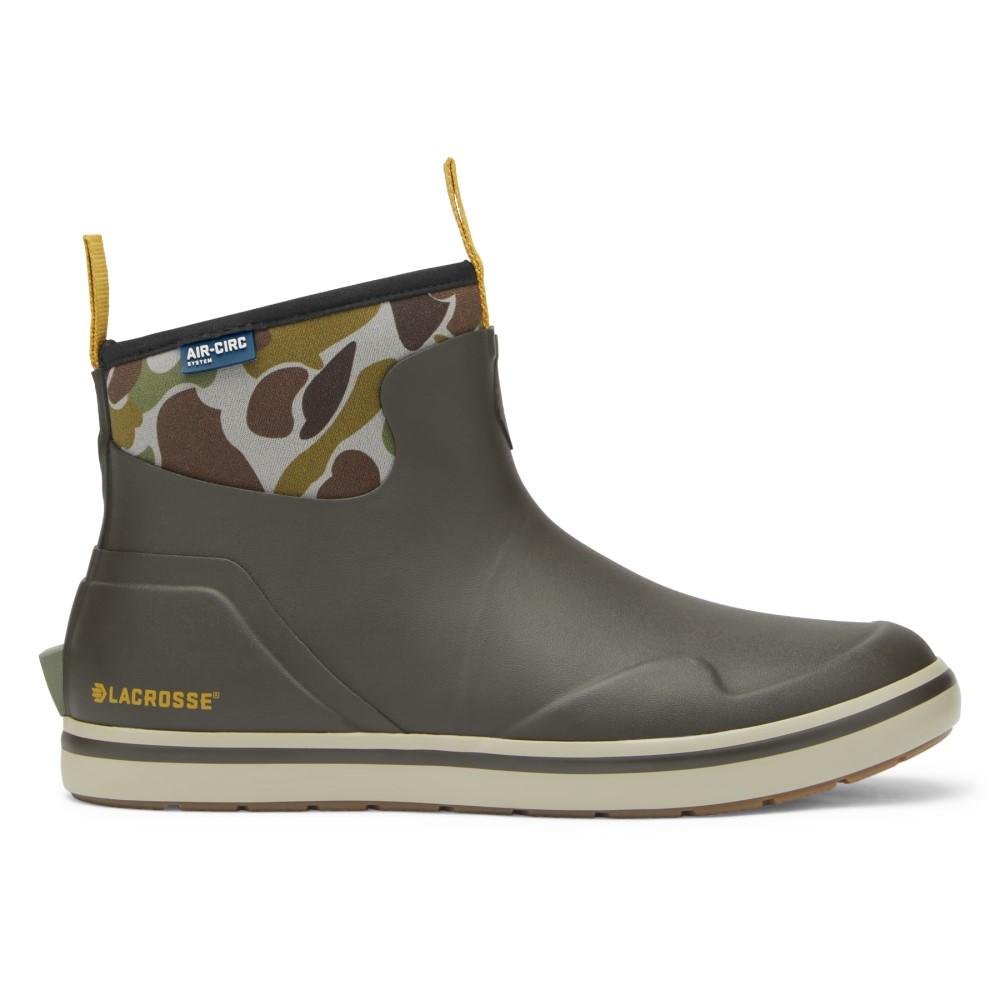 LaCrosse Alpha Deck Boot 6in Black Olive Camo Waterproof