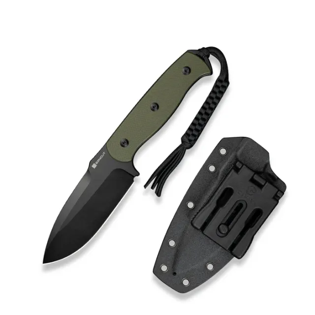 SENCUT Toxodon 4.57In 9Cr18MoV Drop Point Plain Edge, OD Green G10 - SENCUT