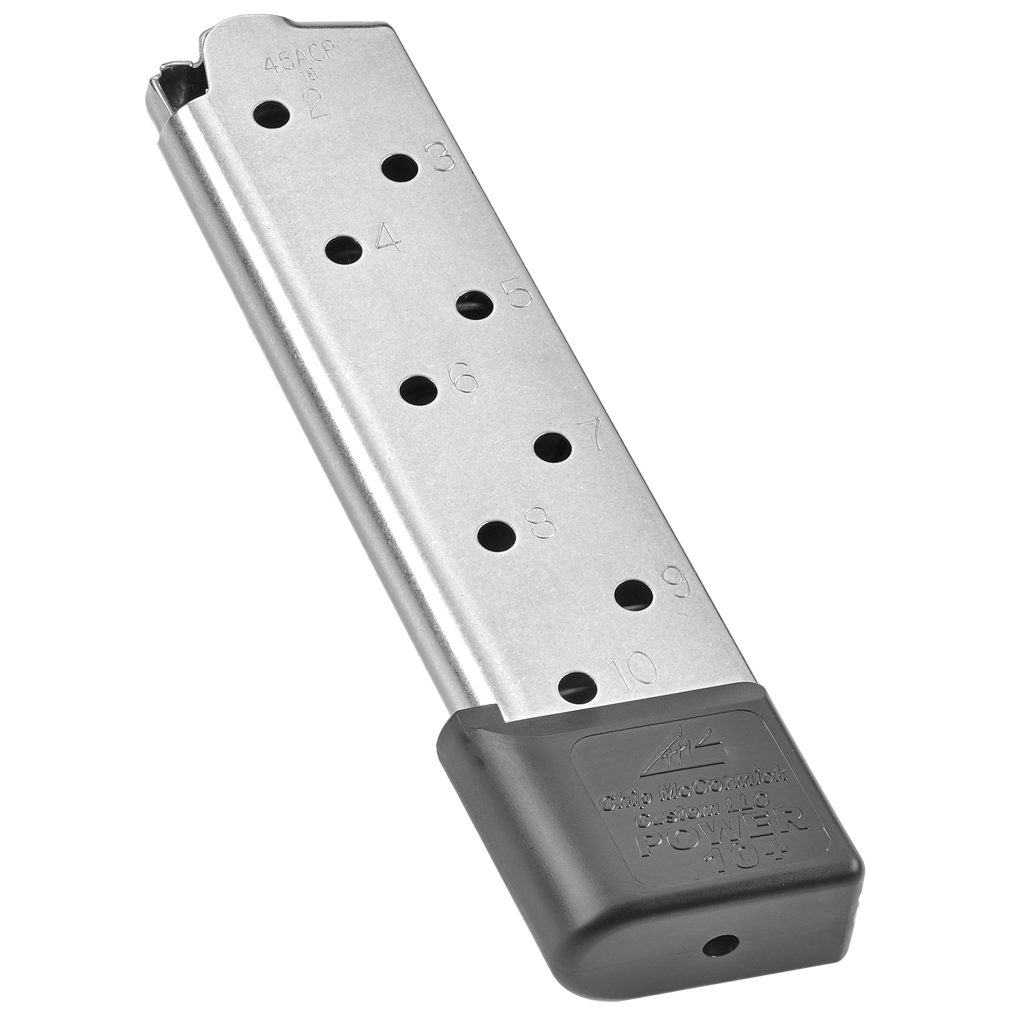 CMC Products 12150 Power Mag Plus 10rd 45 ACP Stainless Steel Magazine - CMC Triggers - 10RD