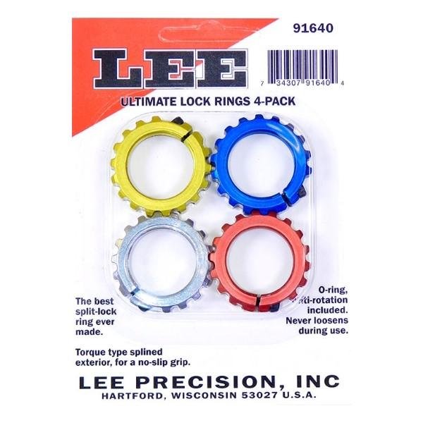 Buy Lee Ultimate Spline Drive Lock Rings 4-Pack - Anodized Aluminum, Multi-Color, 7/8x14 Thread online