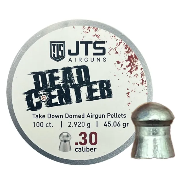 JTS Group Dead Center 30 Caliber Pellets Domed Tip 45.06 Grain 100 Per Tin - JTS - 30 CALIBER