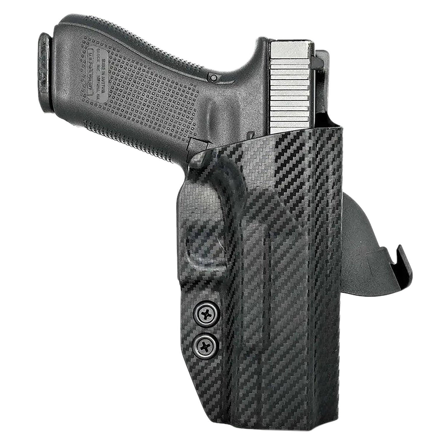 Rounded Gear GLK172231CFRHOWBPDL Paddle Holster OWB Black Carbon Fiber Kydex Fits Glock 17 Right Hand - ROUNDED