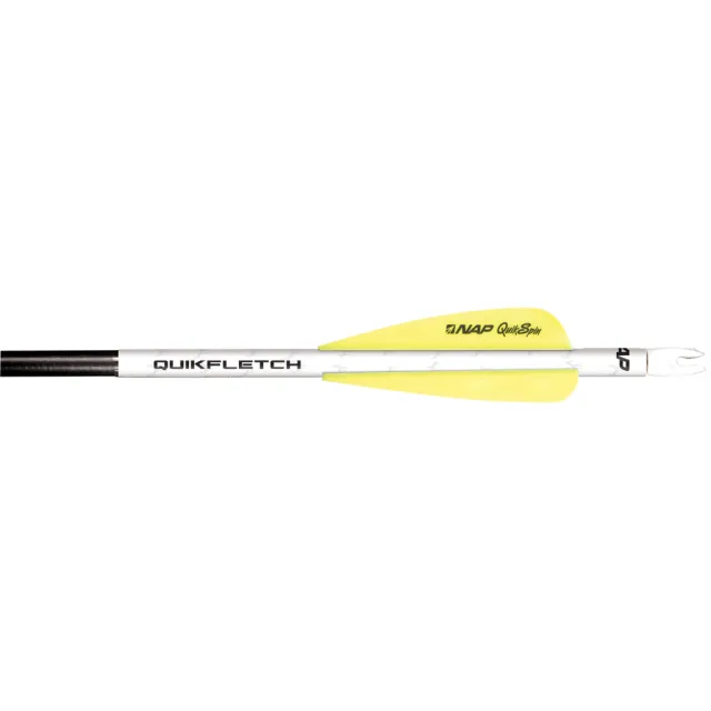 NAP NAP-60-1006 Quikfletch QuickSpin 4 Fletch White/Yellow 2" 6 Pack - New Archery Products