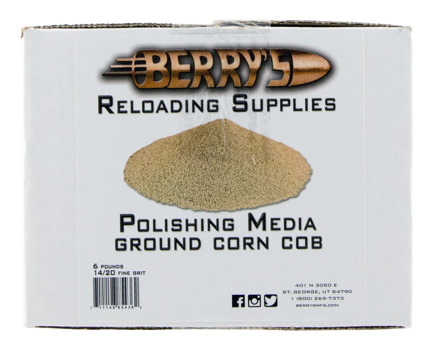 Berrys 85436 Corn Media 14/20 Grit 6lb - Berry's Mfg