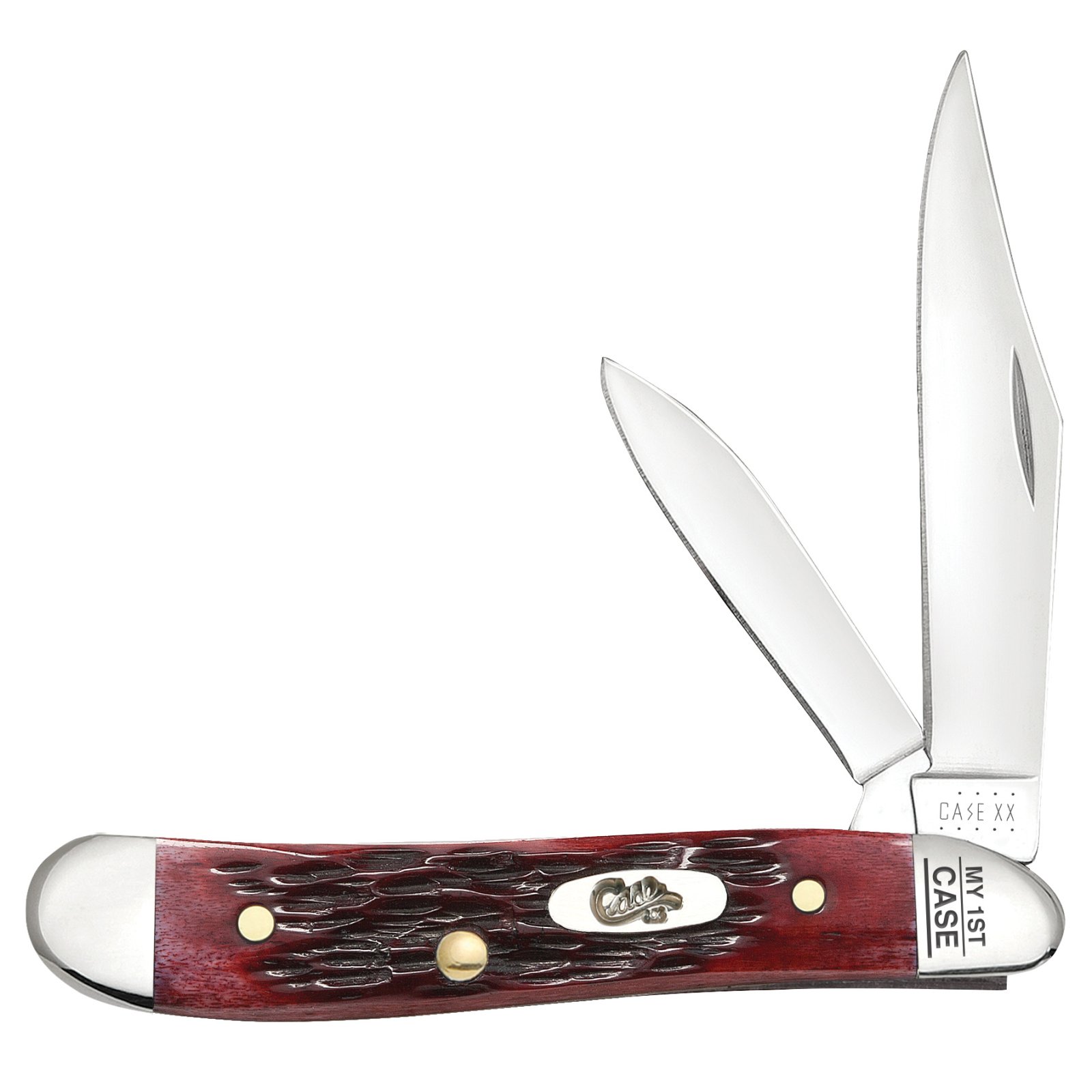 Case & Son 03693 6220 SS My First Peanut Old Red Bone Peach Seed Jig - Case Cutlery