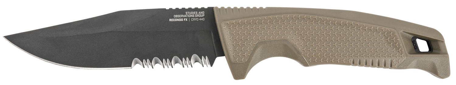SOG SOG17220457 Recondo FX 4.6" Part Serrated 440C Blade with Sheath - SOG