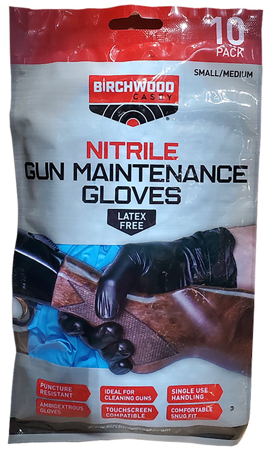 Birchwood Casey NGLVS-M Nitrile Black Sm/Med 10 Pack - Birchwood Casey
