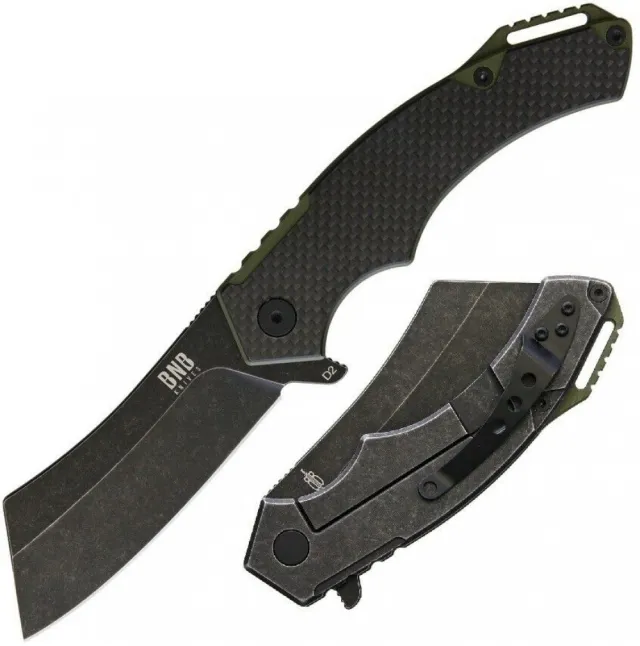 BNB Knives EDC Cleaver Folding Pocket Knife S35VN Blade - BNB Knives