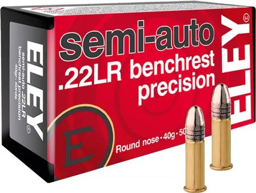Eley 01180 Precision 22LR 40GR Semi Auto Benchrest Ammo 50RD