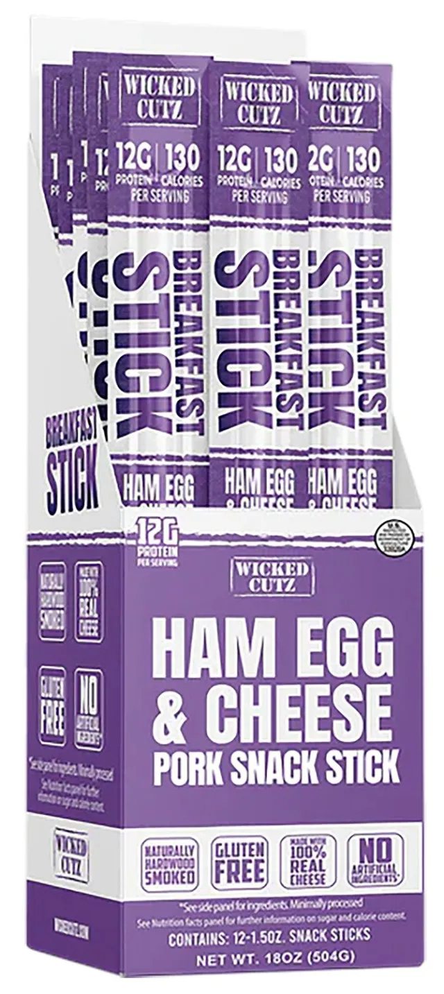 Buy Wicked Cutz WCBR12HEC Ham Egg & Cheese Breakfast Sticks 12 Pack online