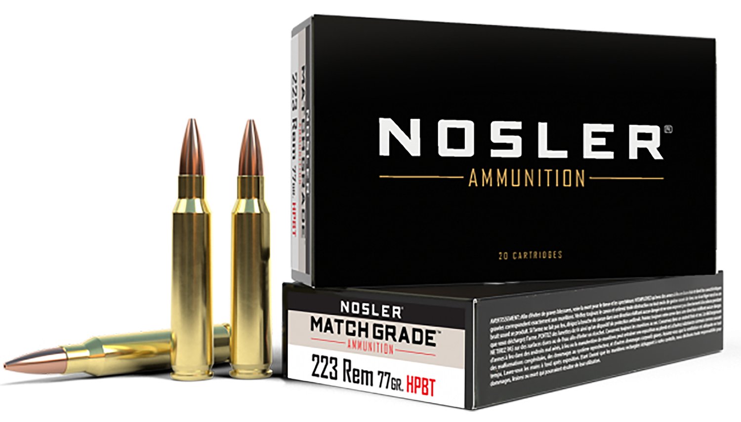 Buy Nosler Match Grade 223 Rem 77 gr Custom Competition Hollow Point Boat-Tail (CCHPBT) 20 Per Box/ 20 Cs online