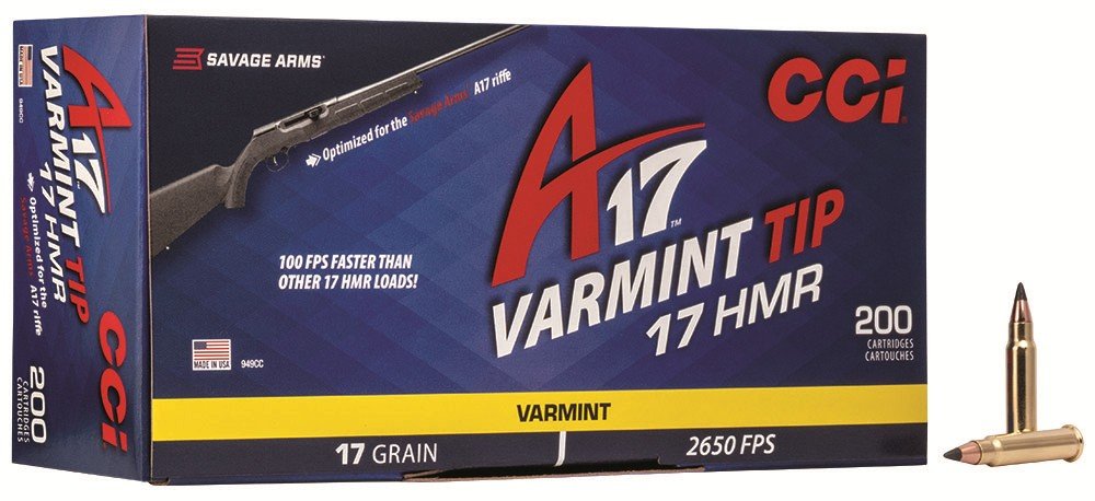 Buy CCI 949CC 17 HMR 17 Grain Varmint Tip Rimfire Ammunition 200 Rounds online