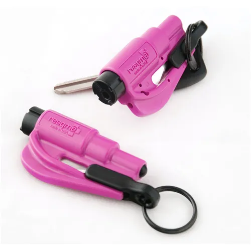 Resqme Pink Keychain Car Escape Tool Seatbelt Cutter Window Breaker