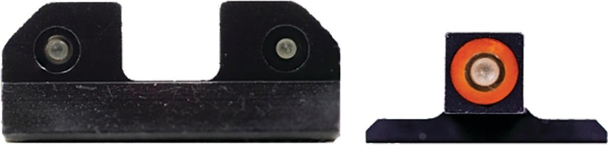 XS Sight Systems R3D Night Sights, Tritium Orange, Smith & Wesson M&P M2.0, Black, CNC Steel, U-Notch - XS Sight Systems