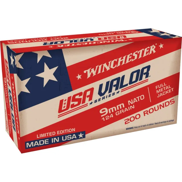 Winchester Ammo USA9NATOW USA Valor 9mm NATO 124 gr FMJ 200 Rounds