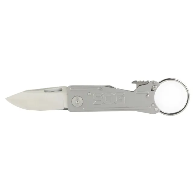 "SOG Keytron KT1001-CP 1.8 In Clip Point Plain Gray Satin" - SOG