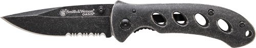 Smith & Wesson Oasis Small Liner Lock Knife 2.6" Stonewash - Smith & Wesson