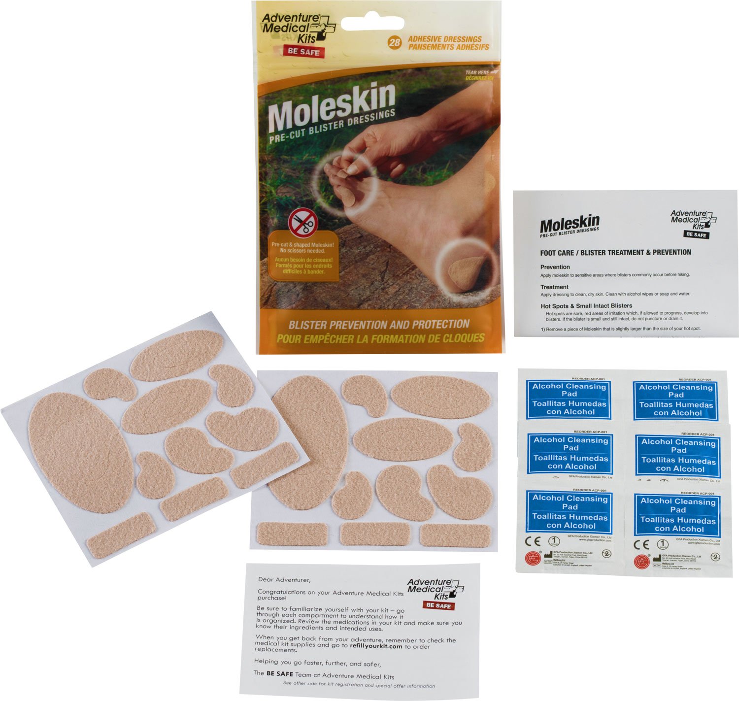 Buy AMK 01550400 Moleskin Blister Prevention Brown 22 Precut Shapes online