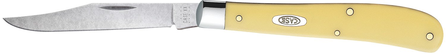 Buy Case Barehead Slimline Trapper Folding Knife 3.25" Clip Point Blade Yellow Handle online