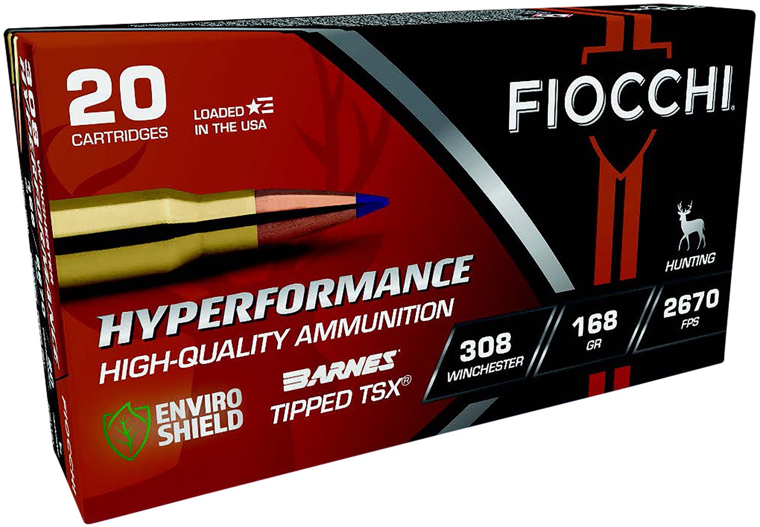 Fiocchi 308TTSX Hyperformance 308 Win 168gr Barnes Tipped TSX 20/Box - Fiocchi - 308 Win