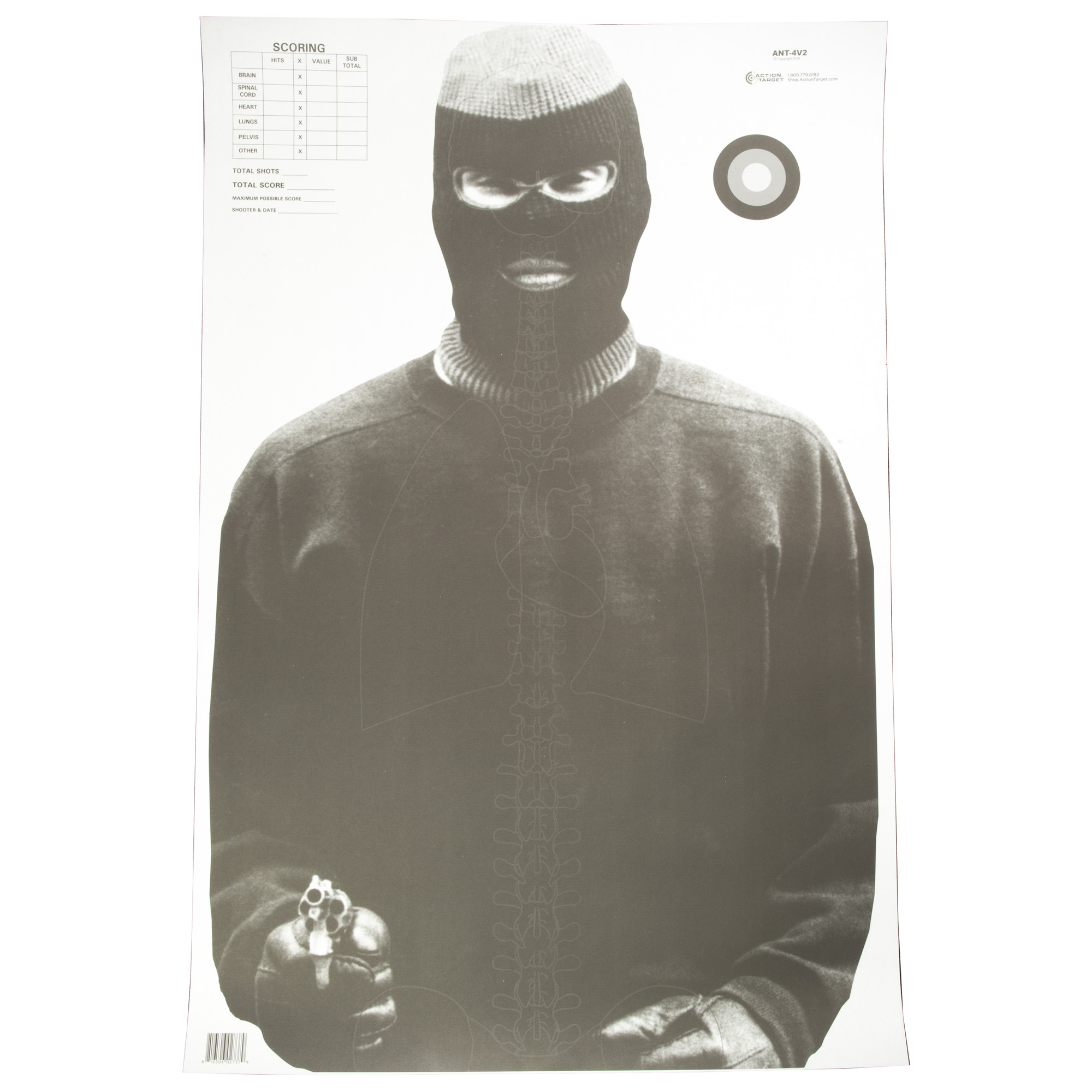 Action Target ANT-4V2-100 Training Target 23 in x 35 in Black White - Action Target