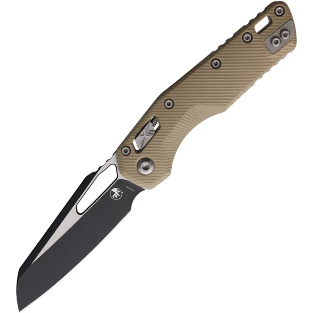 Microtech MSI 210-1FLGTTA 3.88 In Wharncliff Black SE Tan G-10 Handle - MICROTECH
