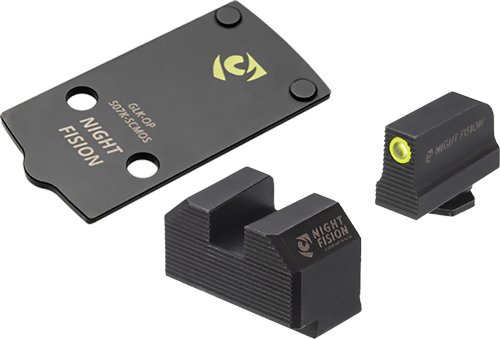 Night Fision Optic Plate + Backup Sight Combo Yellow Front - Night Fision