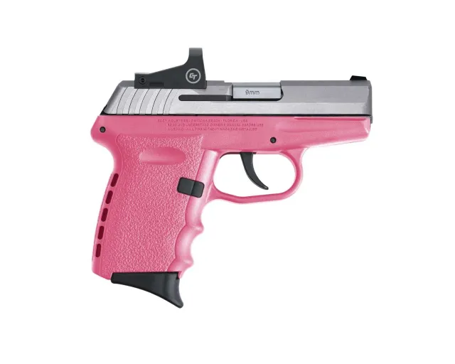 Sccy Industries CPX-2TTPKRD 9mm 3.1" Red Dot Stainless/Pink 10-Rd Mags