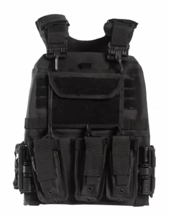 GUARD DOG BODY ARMOR DANE PLATE CARRIER BLACK ADJU...