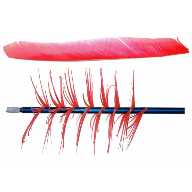 Trueflight 17003 Spiral Wrap Flu-Flu Feathers Red RW 100 Pack - Trueflight