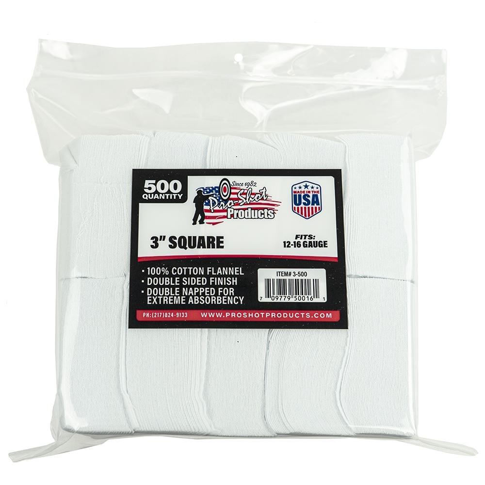 ProShot 3-500 3in Square Patches 12-16 Ga 500 Count - Pro-Shot Products
