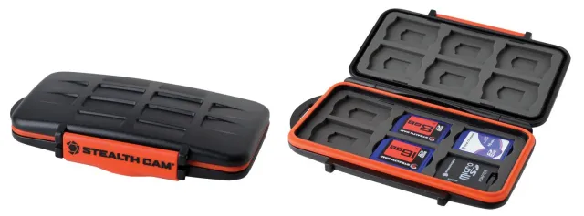 Stealth Cam STCMCSC Memory Card Storage Case 24 Capacity Black/Orange - Stealth Cam