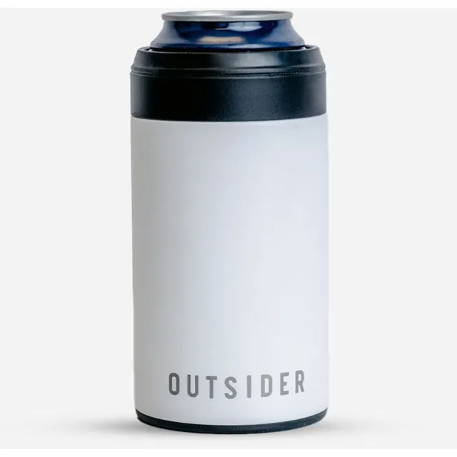 Outsider The PM Can Cooler White Insulated Slim Fit Reusable - Outsider