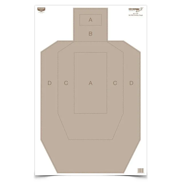 Birchwood Casey Eze-Scorer IPSC Silhouette Paper Target 23"x35" Tan 5-Pack - Birchwood Casey