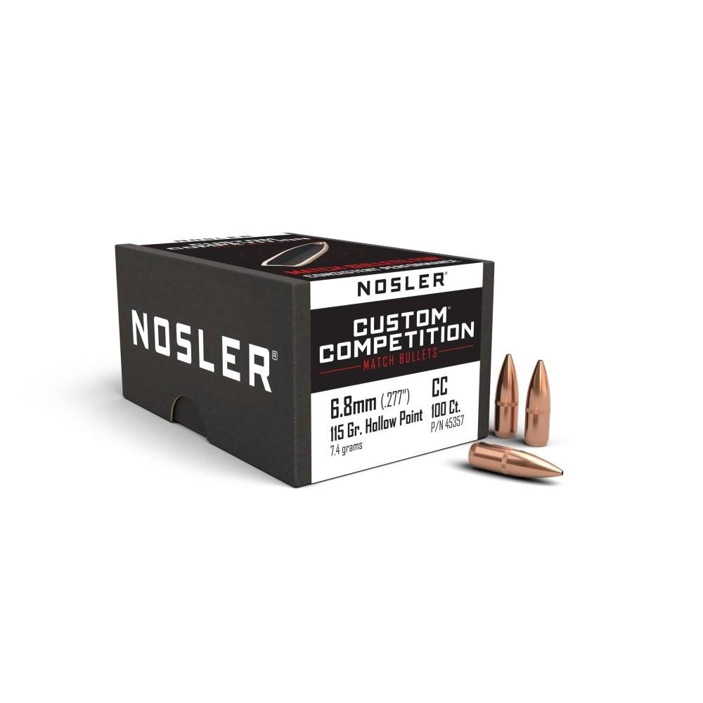 Buy Nosler 6.8mm .277 115gr HP-BT Custom Competition Bullets, 100ct, High-Volume Target Shooting online