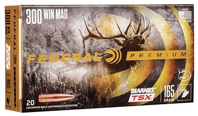 Federal Premium P300WR 300 Win Magnum 165 Grain Barnes TSX 20 Rounds - Federal Premium Ammunition - 300 Win Mag
