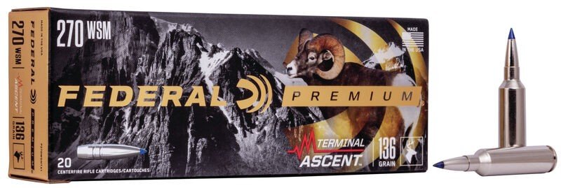 Federal P270WSMTA1 270 WSM 136 Grain Terminal Ascent 20 Rounds - Federal Premium Ammunition - 270 WSM