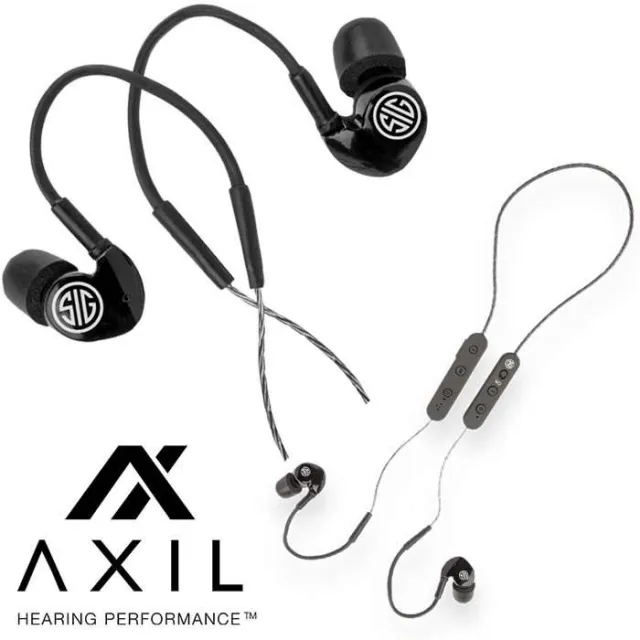 AXIL GS Extreme 2.0 Tactical Earbuds Bluetooth Lanyard 25hr Battery - AXIL