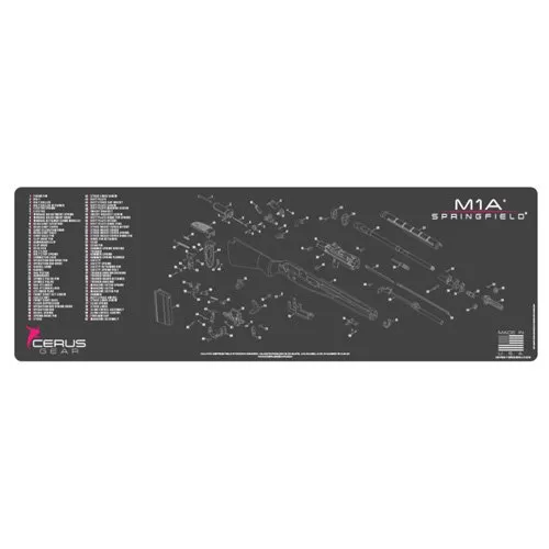 Cerus Gear RM-M1A-SCH-PNK M1A1 Schematic Cleaning Mat Charcoal Gray/Pink