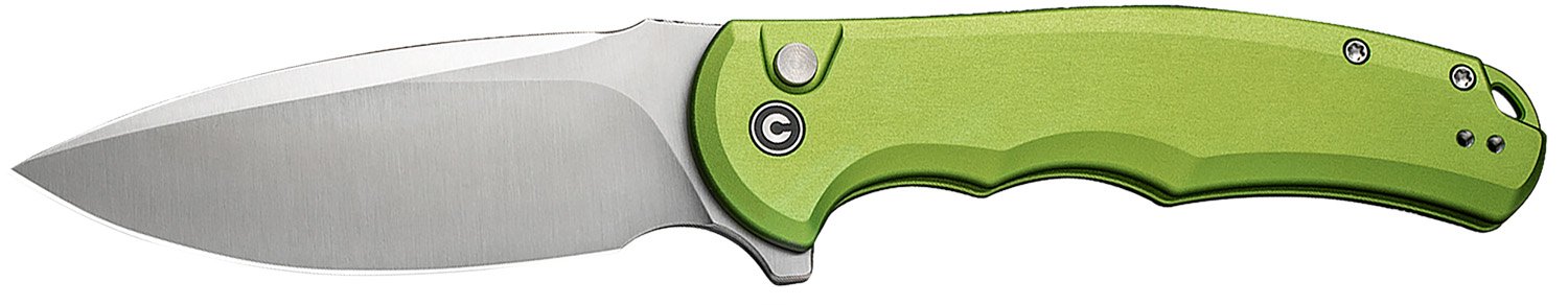 CIVIVI C18026E3 Praxis 3.75" Lime Green Aluminum/Satin Button Knife - CIVIVI