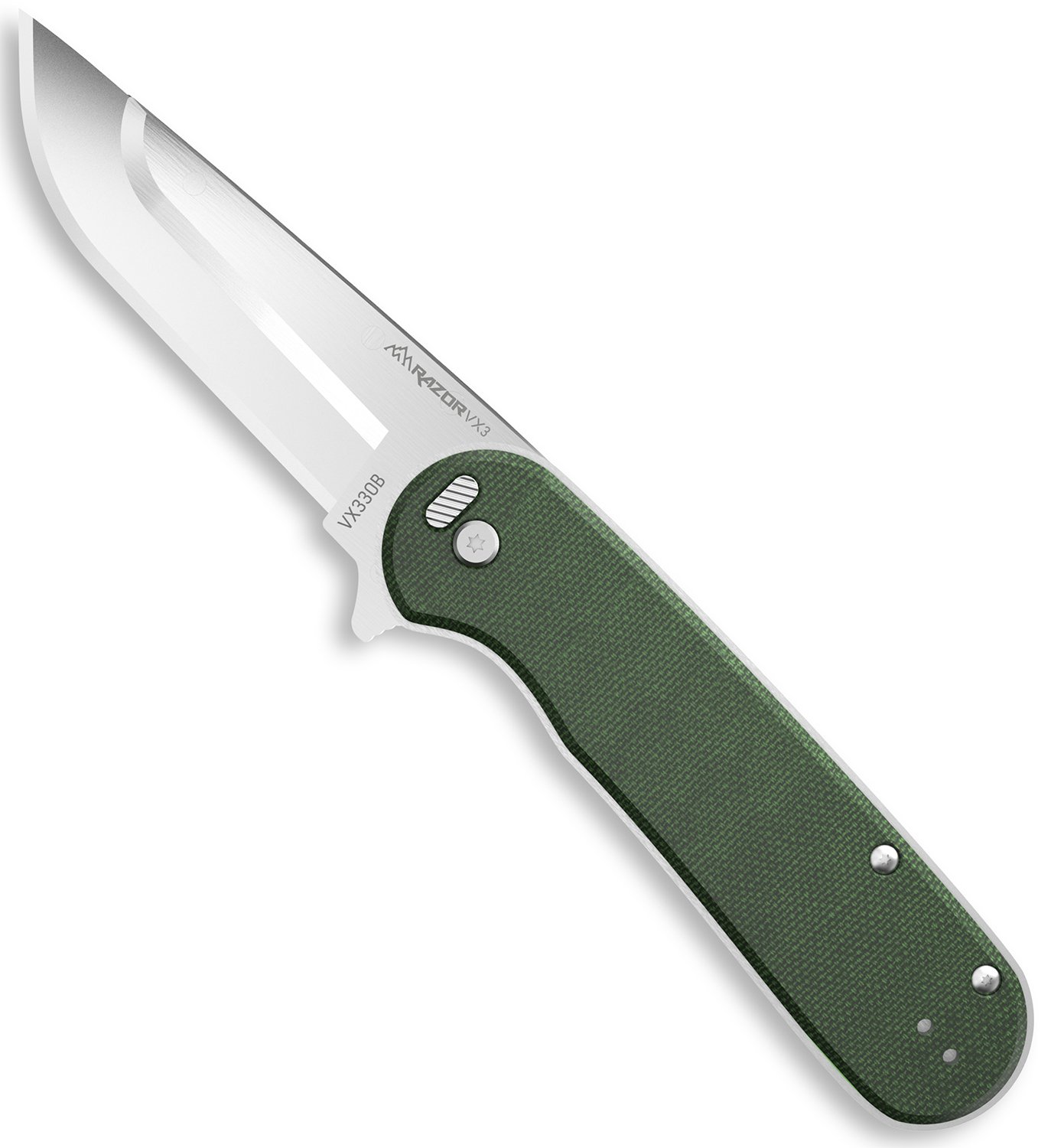 Buy Outdoor Edge VX330B Razor VX3 3" Drop Point 420J2 Blade Green Micarta online