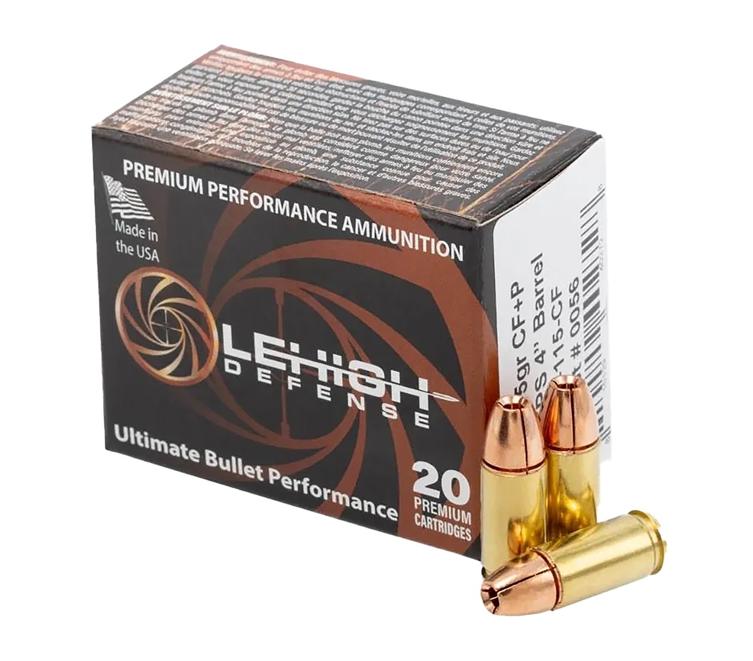 Wilson Combat LA9115CF 9mm 115gr Controlled Fracturing Ammo 20/Box - Lehigh Defense - 9mm
