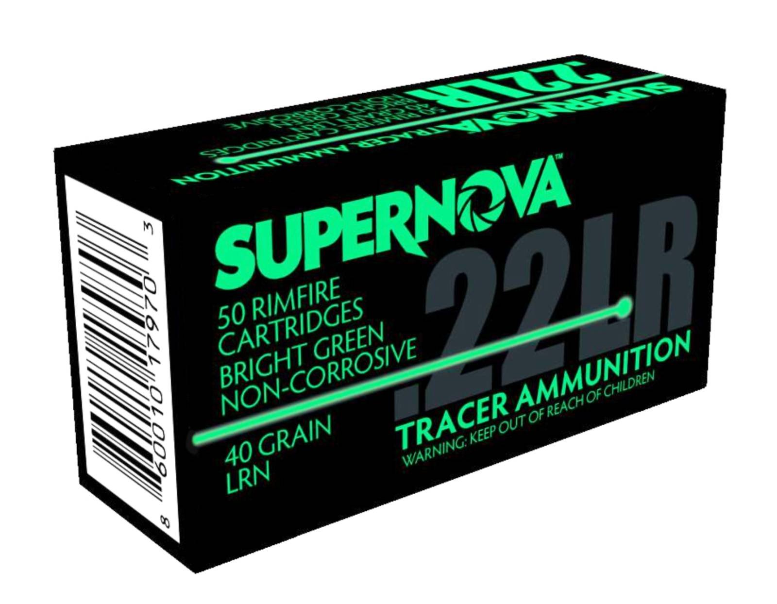 Piney Mountain PMSN22LRG 22LR Green Tracer Ammo 40gr LRN 50 Rounds - SUPERNOVA - 22 LR