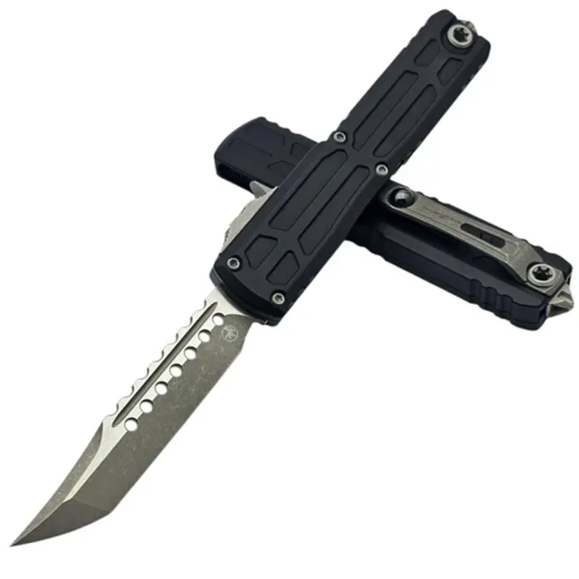 Microtech Ultratech G3 ZBP 3.55 In Hellhound Apocalyptic Black ALU Handle - MICROTECH