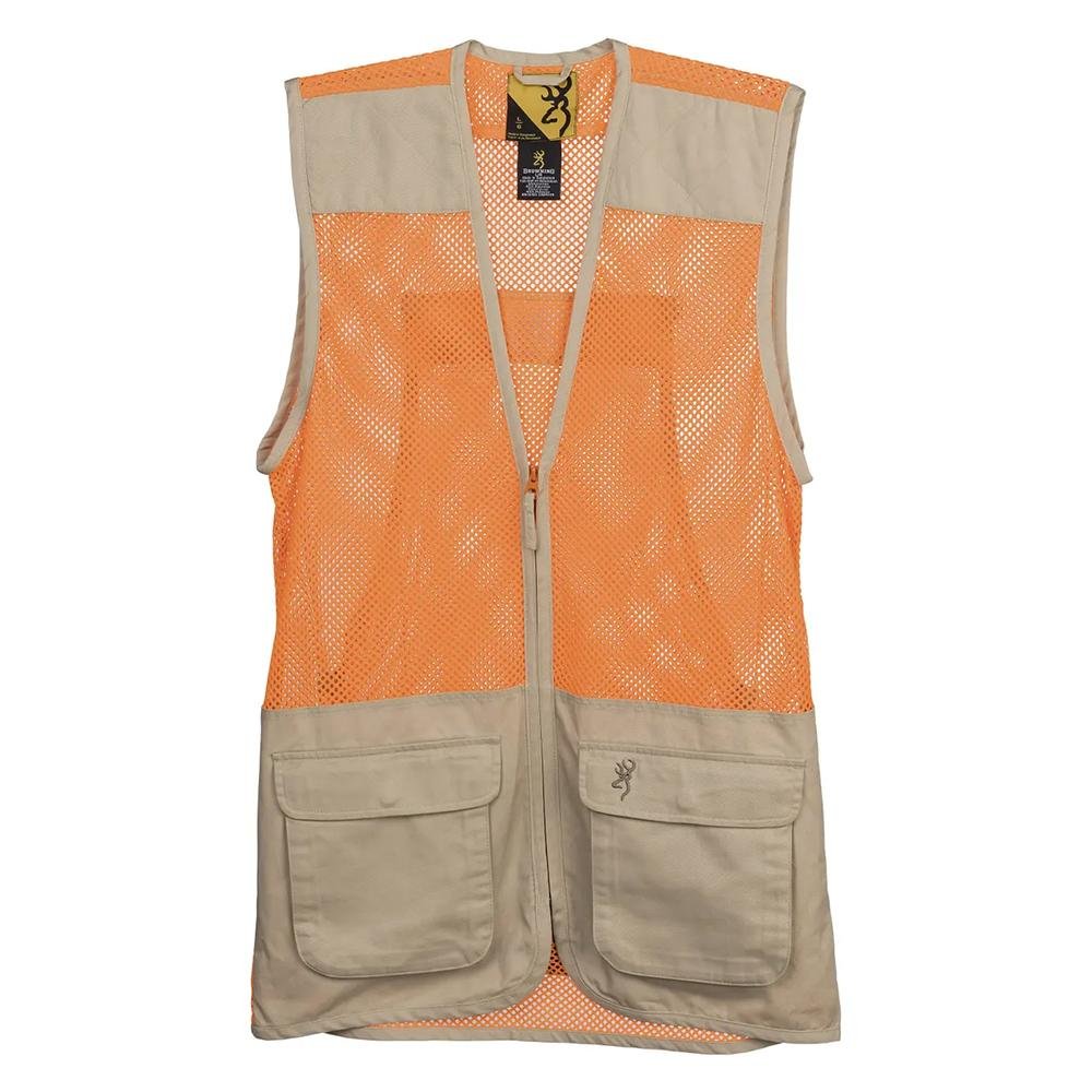 Browning 3051030203 Upland Dove Hunting Vest Blaze L, Mesh, Cotton/Poly - Browning