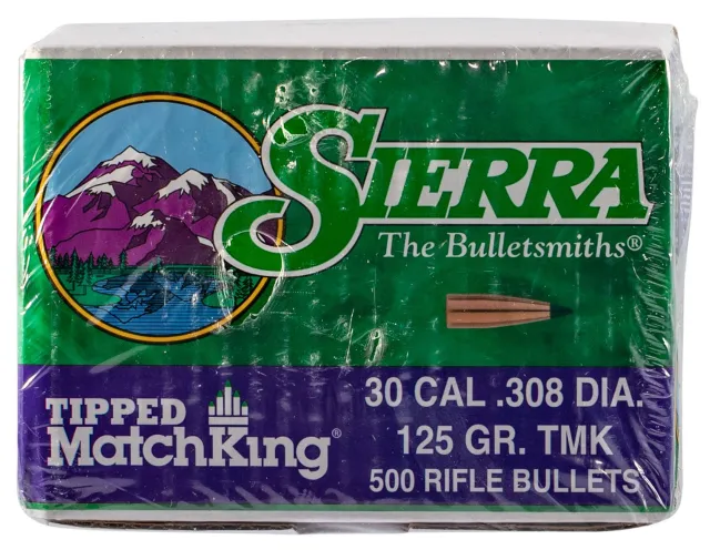 Sierra 7725C .30 Caliber 125 Grain Bullet 500 Count Tipped MatchKing - Sierra Bullets - .308