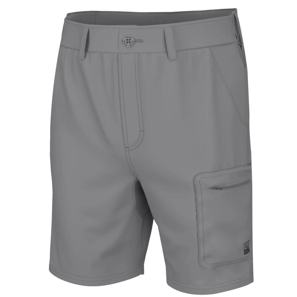 Huk H2000173-032-L Next Level 7" Shorts Overcast Grey L, SPF, Quick-Dry - Marolina DBA HUK