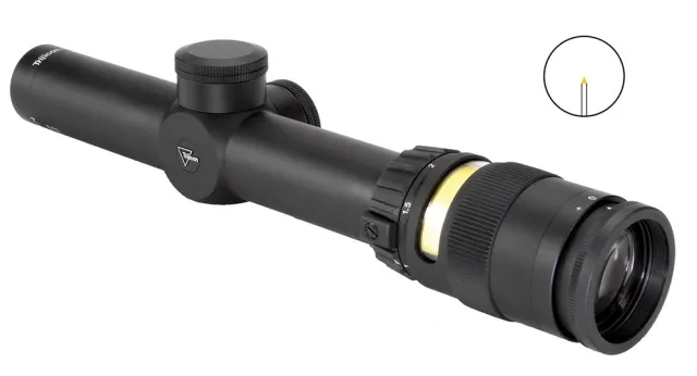 Buy Trijicon AccuPoint 1-4x24mm Illuminated Amber Triangle Post Scope online