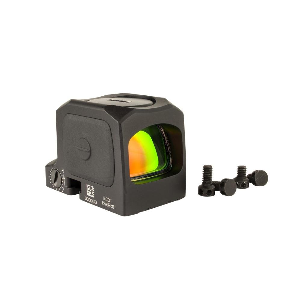 Trijicon RCR 1x Reflex Red Dot Sight, 3.25 MOA, Adjustable LED, Black, 7075 Aluminum, Open Emitter, 1.69 oz - Trijicon - 0.88" X 0.64"